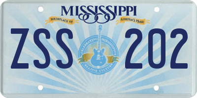 MS license plate ZSS202