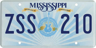 MS license plate ZSS210