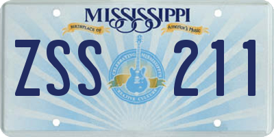 MS license plate ZSS211