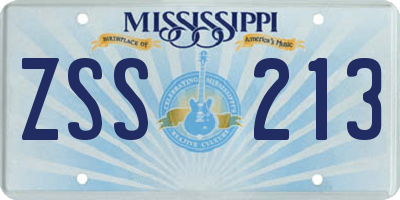 MS license plate ZSS213