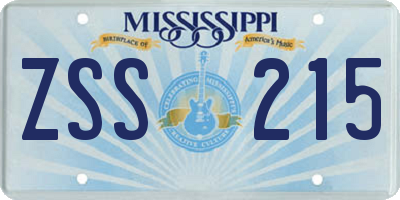MS license plate ZSS215