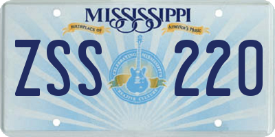 MS license plate ZSS220