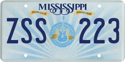 MS license plate ZSS223