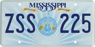 MS license plate ZSS225