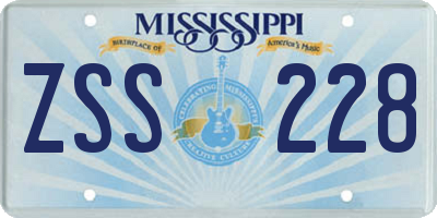 MS license plate ZSS228