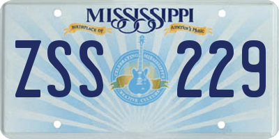 MS license plate ZSS229
