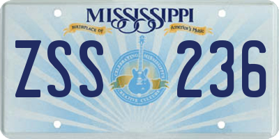 MS license plate ZSS236