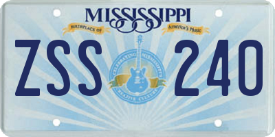 MS license plate ZSS240