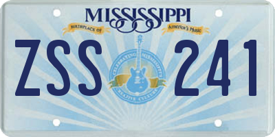 MS license plate ZSS241
