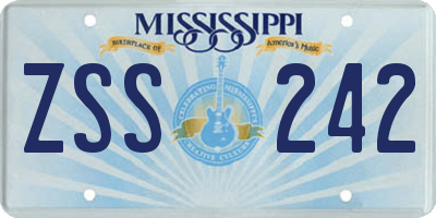 MS license plate ZSS242