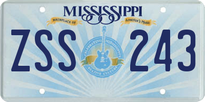MS license plate ZSS243