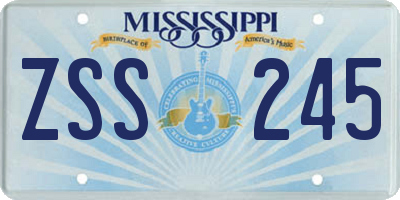 MS license plate ZSS245