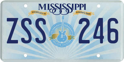 MS license plate ZSS246