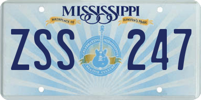 MS license plate ZSS247