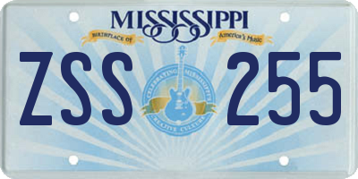 MS license plate ZSS255