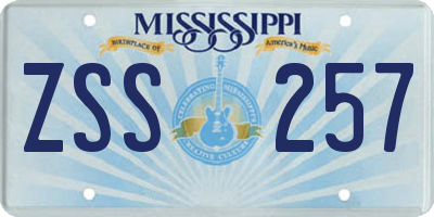 MS license plate ZSS257