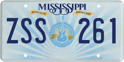 MS license plate ZSS261