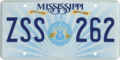 MS license plate ZSS262