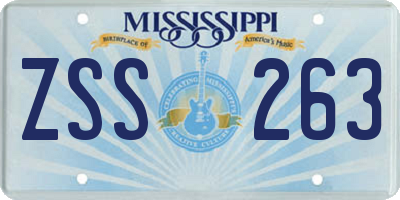 MS license plate ZSS263