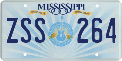 MS license plate ZSS264