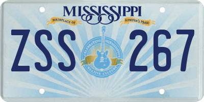 MS license plate ZSS267