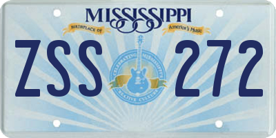 MS license plate ZSS272