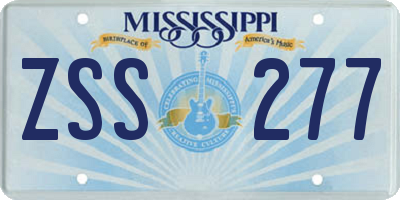 MS license plate ZSS277