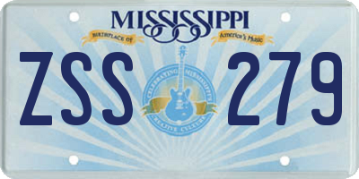 MS license plate ZSS279