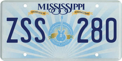 MS license plate ZSS280