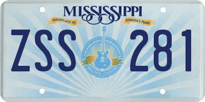 MS license plate ZSS281