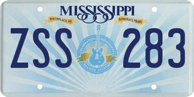 MS license plate ZSS283