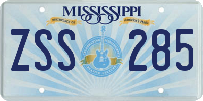 MS license plate ZSS285