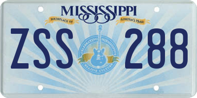 MS license plate ZSS288