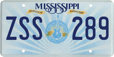 MS license plate ZSS289