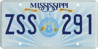 MS license plate ZSS291