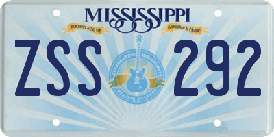 MS license plate ZSS292