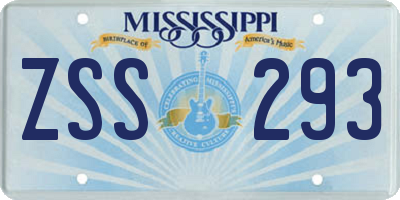 MS license plate ZSS293