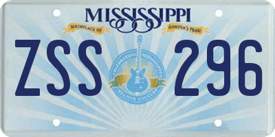 MS license plate ZSS296