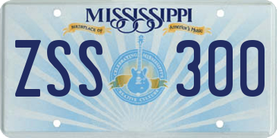 MS license plate ZSS300