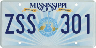MS license plate ZSS301
