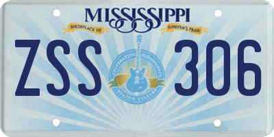 MS license plate ZSS306
