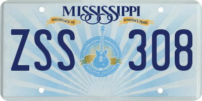 MS license plate ZSS308