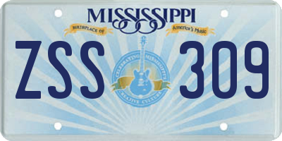 MS license plate ZSS309