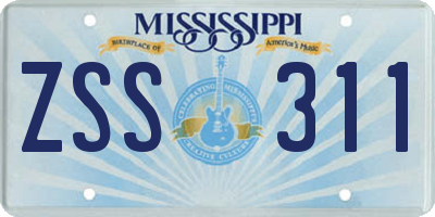MS license plate ZSS311