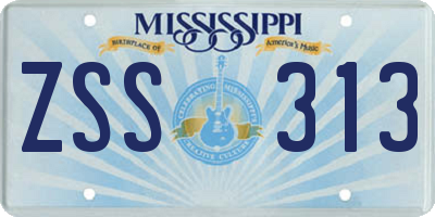 MS license plate ZSS313