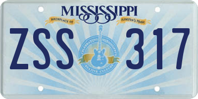 MS license plate ZSS317
