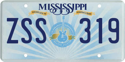 MS license plate ZSS319