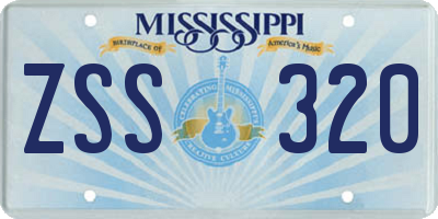 MS license plate ZSS320