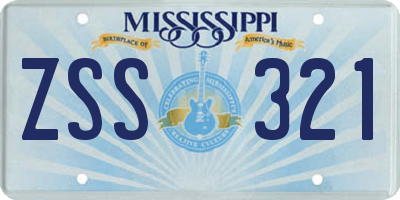 MS license plate ZSS321