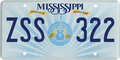 MS license plate ZSS322